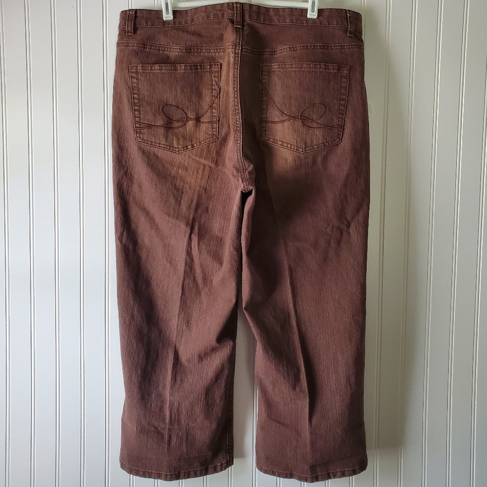 Venezia Brown Capri Jeans Women's Sz 18